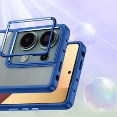 Xiaomi Redmi Note 13 Pro 4G Kılıf Kamera Çıkıntılı Arkası Şeffaf Köşeleri Parlak Renkli Işlemeli Flora Kapak