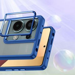 Xiaomi Redmi Note 13 Pro 4G Kılıf Kamera Çıkıntılı Arkası Şeffaf Köşeleri Parlak Renkli Işlemeli Flora Kapak