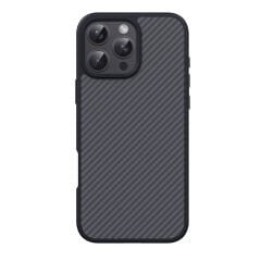 iPhone 16 Pro Max Kılıf Magsafe Şarj Özellikli Karbon Fiber Tasarımlı Elnino Kapak