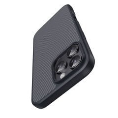 iPhone 16 Pro Max Kılıf Magsafe Şarj Özellikli Karbon Fiber Tasarımlı Elnino Kapak