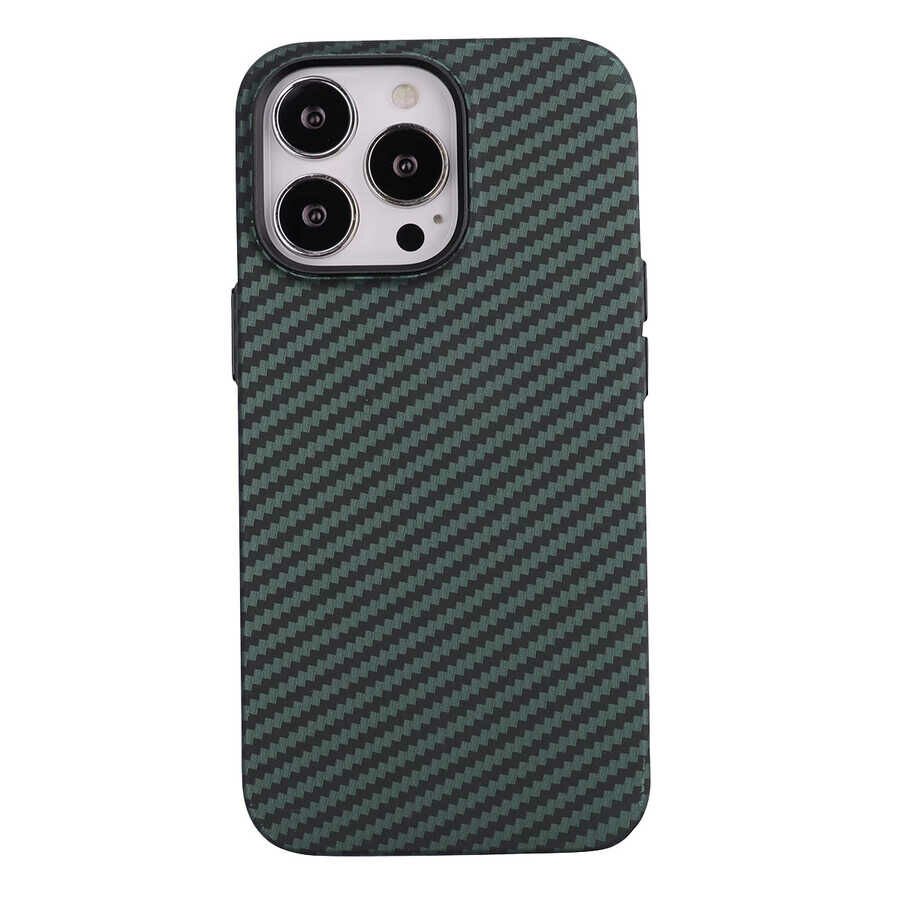 iPhone 12 Pro Max Kılıf Karbon Fiber Tasarımlı Karbono Kapak