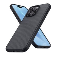 iPhone 16 Pro Kılıf Magsafe Şarj Özellikli Karbon Fiber Tasarımlı Elnino Kapak