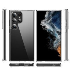 Samsung Galaxy S24 Ultra Kılıf Sert Pürüzsüz Şeffaf Droga Kapak