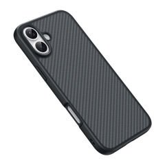 iPhone 16 Plus Kılıf Magsafe Şarj Özellikli Karbon Fiber Tasarımlı Elnino Kapak