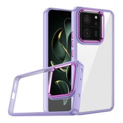 Xiaomi Mi 13T Pro Kılıf Kamera Çıkıntılı Arkası Şeffaf Köşeleri Parlak Renkli Işlemeli Flora Kapak