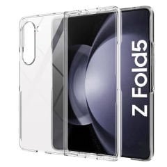 Samsung Galaxy Z Fold 5 Kılıf Sert Pürüzsüz Şeffaf Droga Kapak