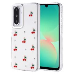 Samsung Galaxy A26 Kılıf Airbag Tasarımlı Simli Şeffaf Kutup Kapak