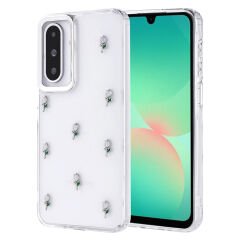 Samsung Galaxy A26 Kılıf Airbag Tasarımlı Simli Şeffaf Kutup Kapak