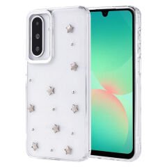 Samsung Galaxy A26 Kılıf Airbag Tasarımlı Simli Şeffaf Kutup Kapak