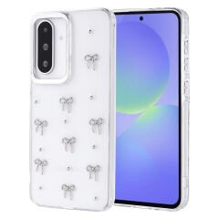 Samsung Galaxy A36 Kılıf Airbag Tasarımlı Simli Şeffaf Kutup Kapak