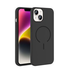 iPhone 14 Kılıf Meta Lansman M-Safe Kamera Korumalı içi Kadife Yumuşak Renkli Süet Silikon