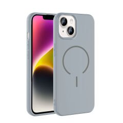 iPhone 14 Kılıf Meta Lansman M-Safe Kamera Korumalı içi Kadife Yumuşak Renkli Süet Silikon