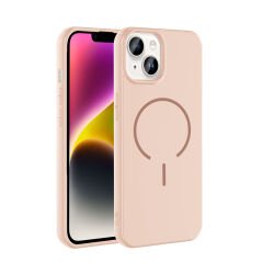 iPhone 14 Kılıf Meta Lansman M-Safe Kamera Korumalı içi Kadife Yumuşak Renkli Süet Silikon