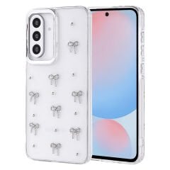 Samsung Galaxy A56 Kılıf Airbag Tasarımlı Simli Şeffaf Kutup Kapak