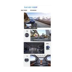 1080P Araç Içi 3 Kameralı LCD Ekranlı Gece Görüşlü , G-Sensör , Geri Görüş Kameralı Yol Kayıt Araç Kamerası