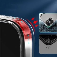 iPhone 14 Kılıf Standlı Şeffaf Silikon L-Stand Kapak