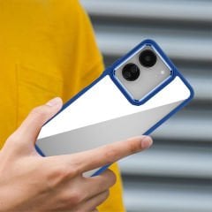 Xiaomi Redmi 13C Kılıf Kamera Çıkıntılı Arkası Şeffaf Köşeleri Parlak Renkli Işlemeli Flora Kapak