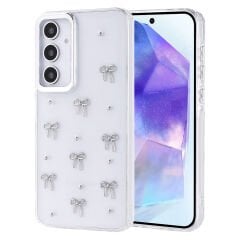 Samsung Galaxy A35 Kılıf Airbag Tasarımlı Simli Şeffaf Kutup Kapak