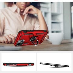 iPhone 13 Mini Kılıf Vega Tank Sert Yüzüklü Standlı Zırh Koruma Kapak