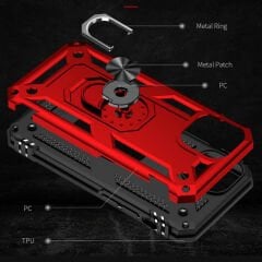 iPhone 13 Mini Kılıf Vega Tank Sert Yüzüklü Standlı Zırh Koruma Kapak