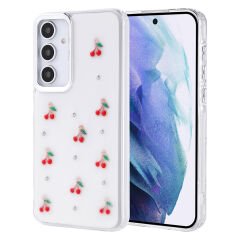 Samsung Galaxy A55 Kılıf Airbag Tasarımlı Simli Şeffaf Kutup Kapak