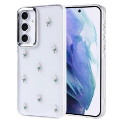 Samsung Galaxy A55 Kılıf Airbag Tasarımlı Simli Şeffaf Kutup Kapak