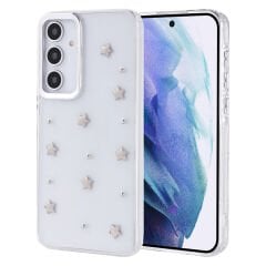 Samsung Galaxy A55 Kılıf Airbag Tasarımlı Simli Şeffaf Kutup Kapak