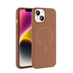 iPhone 13 Kılıf Meta Lansman M-Safe Kamera Korumalı içi Kadife Yumuşak Renkli Süet Silikon