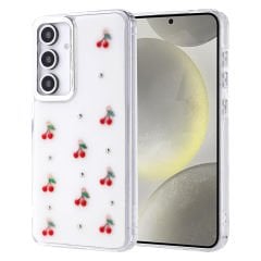 Samsung Galaxy S24 FE Kılıf Airbag Tasarımlı Simli Şeffaf Kutup Kapak