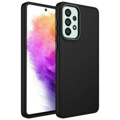 Samsung Galaxy A73 Metal Çerçeve ve Buton Tasarımlı Silikon Luna Kapak kılıf