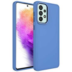 Samsung Galaxy A73 Metal Çerçeve ve Buton Tasarımlı Silikon Luna Kapak kılıf