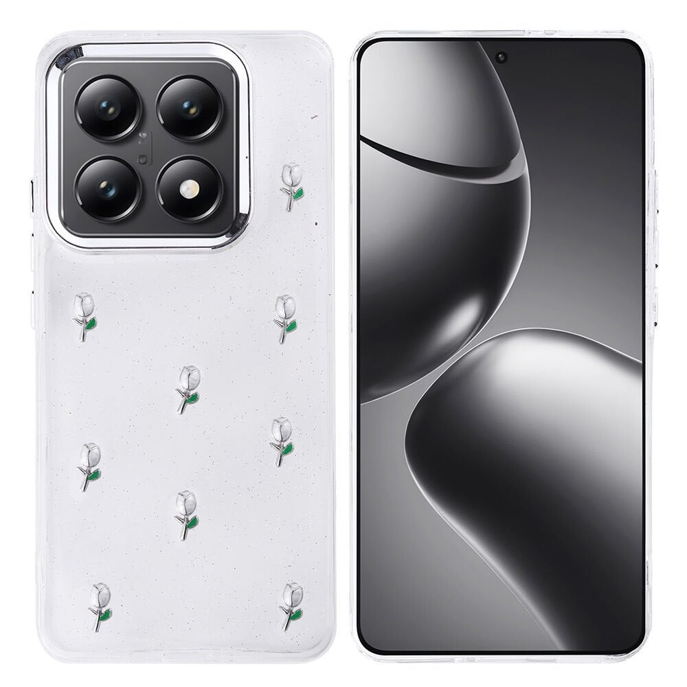 Xiaomi 14T Pro Kılıf Airbag Tasarımlı Simli Şeffaf  Kutup Kapak