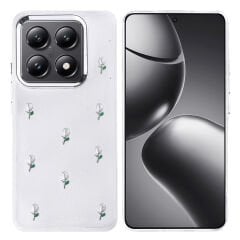 Xiaomi 14T Pro Kılıf Airbag Tasarımlı Simli Şeffaf  Kutup Kapak