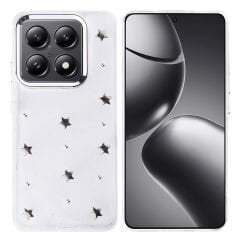 Xiaomi 14T Pro Kılıf Airbag Tasarımlı Simli Şeffaf  Kutup Kapak