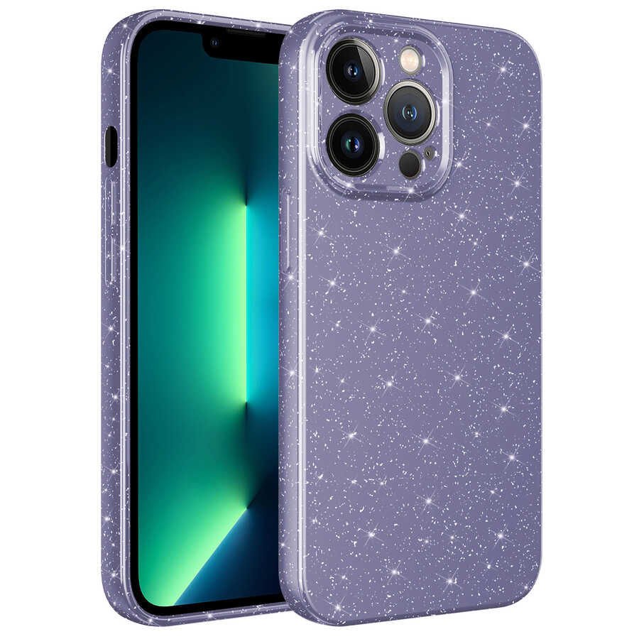 iPhone 13 Pro Kılıf Kamera Korumalı Simli Lüks  Koton Kapak