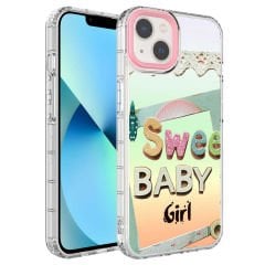 iPhone 14 Kılıf Kamera Korumalı Renkli Desenli Sert Silikon Korn Kapak