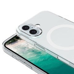 iPhone 16 Kılıf Magsafe Şarj Özellikli Şeffaf Tek Kamera Çerçeveli Porto Kapak