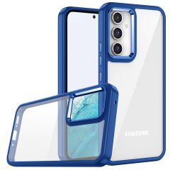 Samsung Galaxy A54 Kılıf Kamera Çıkıntılı Arkası Şeffaf Köşeleri Parlak Renkli Işlemeli Flora Kapak