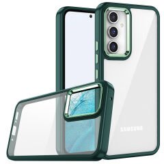 Samsung Galaxy A54 Kılıf Kamera Çıkıntılı Arkası Şeffaf Köşeleri Parlak Renkli Işlemeli Flora Kapak