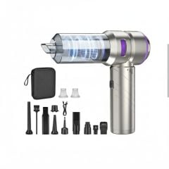 17000 Pa 100 Watt Yüksek Üfleme Ve Çekme Güçü ile Kablosuz Şarjlı Araç Süpürge 6000 Amper Batarya Çanta Hediyeli