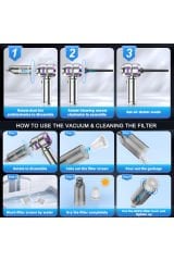 17000 Pa 100 Watt Yüksek Üfleme Ve Çekme Güçü ile Kablosuz Şarjlı Araç Süpürge 6000 Amper Batarya Çanta Hediyeli