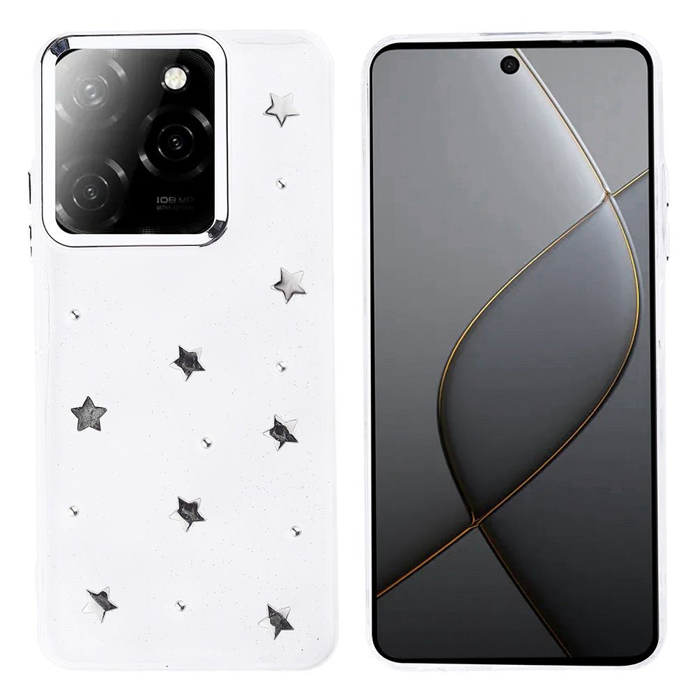 İnfinix Hot 40 Kılıf Airbag Tasarımlı Simli Şeffaf Kutup Kapak