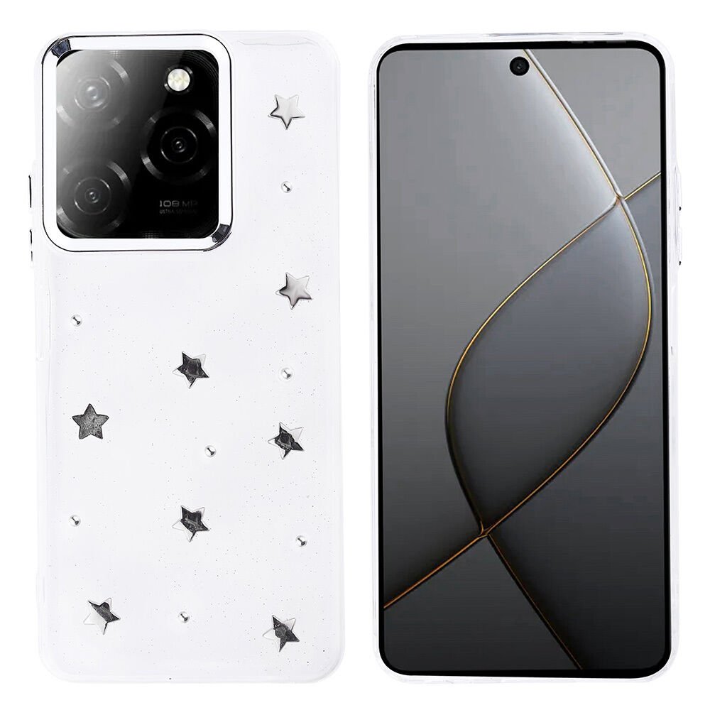 İnfinix Hot 40 Kılıf Airbag Tasarımlı Simli Şeffaf Kutup Kapak