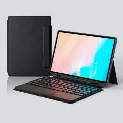 Samsung Galaxy Tab S9 FE Plus Border Keyboard Bluetooh Bağlantılı Standlı Klavyeli Tablet Kılıfı