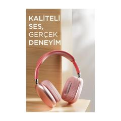 P9 Air Pro Max Kablosuz 5.3 Mikrofonlu Sd Kart Girişli Aux Kablolu Bluetooth Kulaklık Kılıf Hediyeli