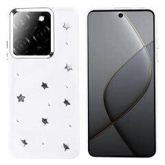 Tecno Spark 20 Pro 5G Kılıf Airbag Tasarımlı Simli Şeffaf Kutup Kapak