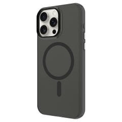 iPhone 15 Pro Kılıf Magsafe Şarj Özellikli Buzlu Transparan C-Pro Sert Kapak