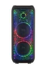 D64 Siyah RGB Ledli Dahili Kablosuz Mikrofon Kumandalı Radyolu Bluetooth Hoparlör Speaker