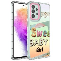 Samsung Galaxy A73 Kamera Korumalı Renkli Desenli Sert Silikon Korn Kapak kılıf