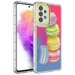 Samsung Galaxy A73 Kamera Korumalı Renkli Desenli Sert Silikon Korn Kapak kılıf
